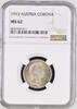 AUSTRIA 1 CORONA 1913 FRANZ JOSEPH I. mint Vienna NGC MS 62 75.68 US$  +  46.57 US$ shipping