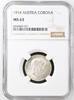 AUSTRIA-UNGARN 1 CORONA 1914 FRANZ JOSEPH I. mint Vienna NGC MS 63 72.19 US$  +  46.57 US$ shipping
