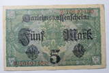 Deutschland 5 Mark 1917 World Paper Money 56 b, KN: 8-stellig gebraucht