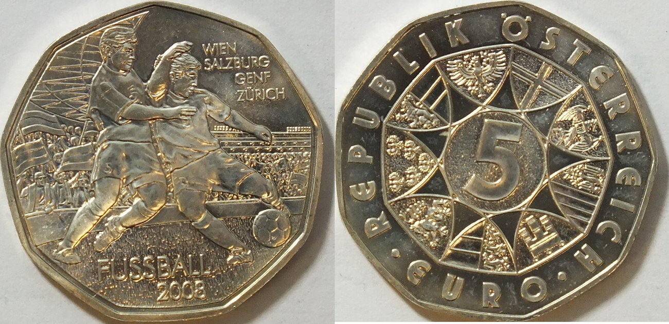 5 euro 2008 sterreich fussball ch unc