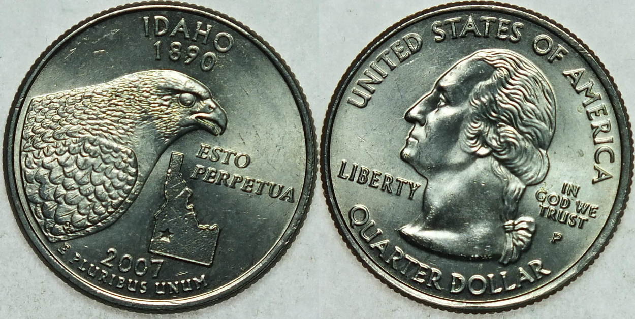 Us 1 25. 25 Центов монета США Айдахо. 25 Центов 2007 Айдахо. 25 Центов 2007. 25 Центов США 2000 года.