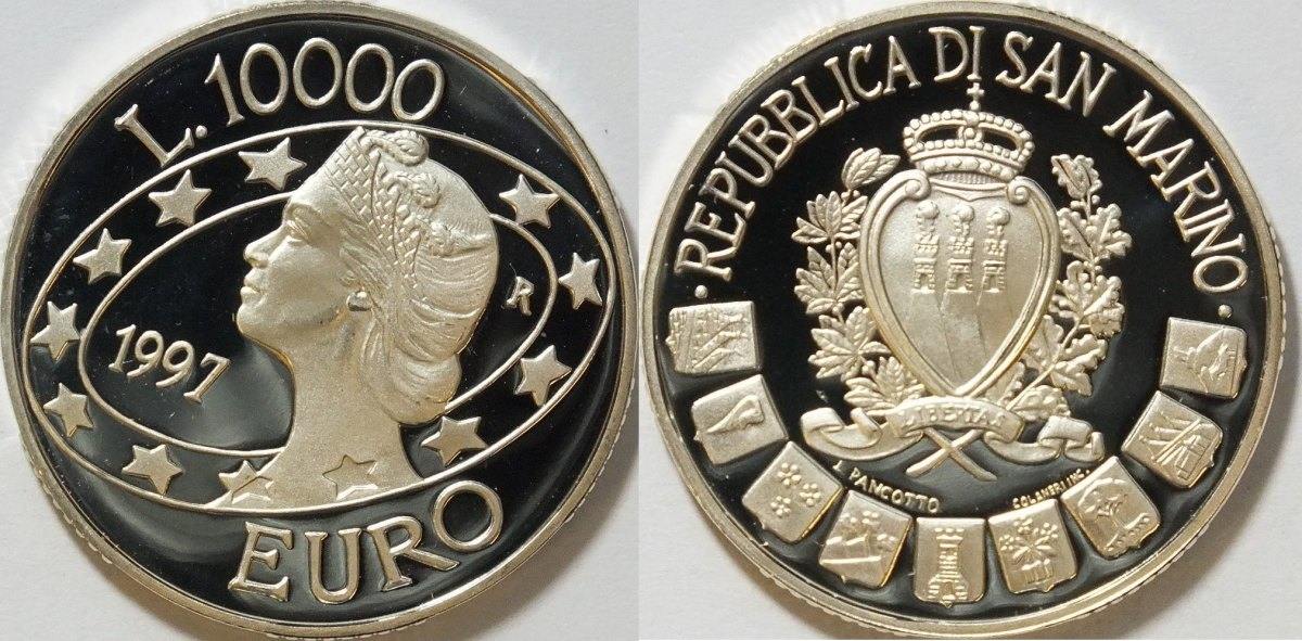 10000 lire 1997 san marino proof gekapselt