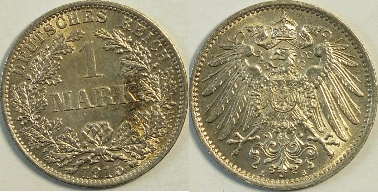 1/2 Mark 1915. Монета drei Mark 1914.