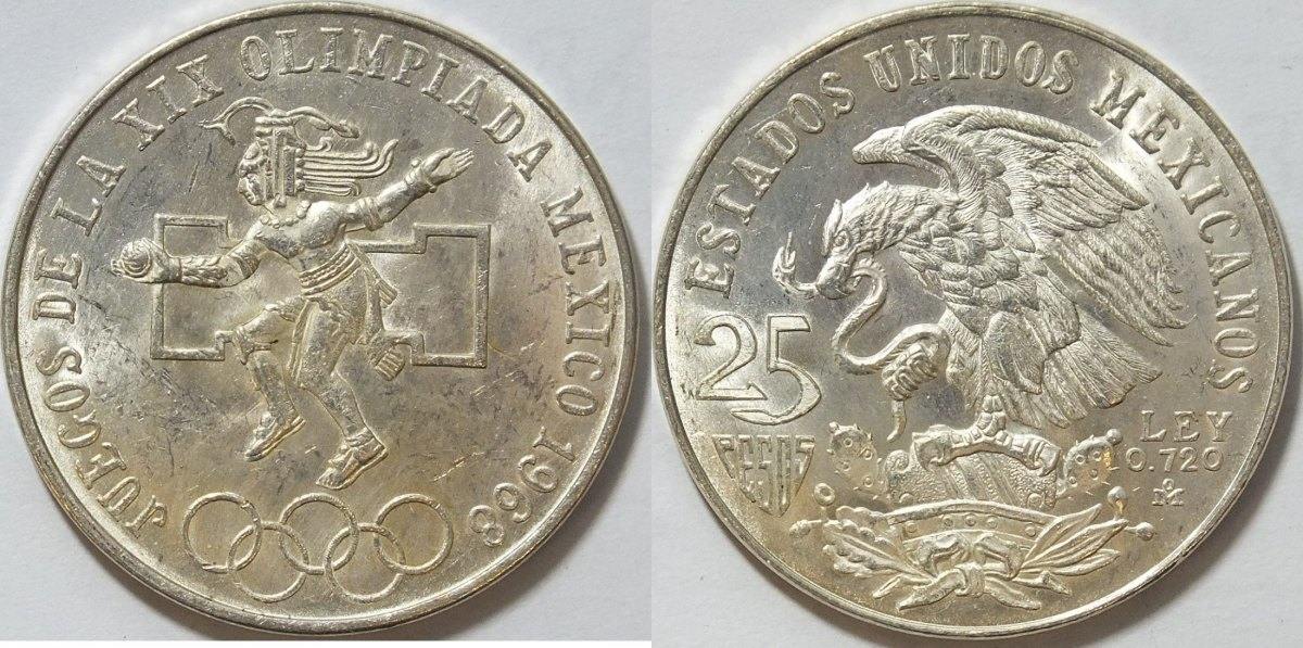 Mexico 25 Pesos 1968 UNC | MA-Shops