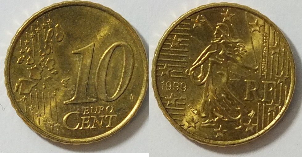 10 cent 1999 frankreich unc