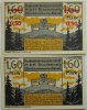 Deutschland 2 x 1,60 Mark entwertet auf 50 Pf Braunschweig -