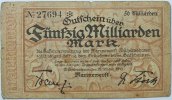 50 Milliarden Mark 1923 Deutschland Marienwerft Wilhelmshaven IV