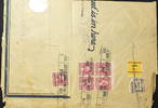 USA 4 x 2, 2 , 10 u. 3 Cent Bedarfsbrief mit Michel 224, 225 und 232 auf DINA 4 Umschlag -