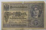 Kaiserreich 5 Mark Rosenberg Nr. 54 b Sereiennummer 8 stellig, KN: X -
