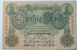 Kaiserreich 50 Mark Rosenberg Nr. 42, Serie D, Unterdruck: T -