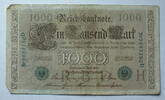 Kaiserreich 1000 Mark Rosenberg Nr. 46 b,grünes Siegel, Serie D, Unterdruck: H, KN: 7 stellig -