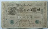 Kaiserreich 1000 Mark Rosenberg Nr. 46 b,grünes Siegel, Serie D, Unterdruck: H, KN: 7 stellig -
