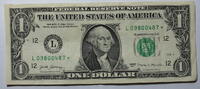 USA 1 $ Ersatz / Sternennote Serie 2017, San Franzisco Buchstabe L -