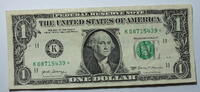 USA 1 $ Ersatz / Sternennote Serie 2017, Dallas Texas Buchstabe K -