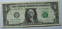USA 1 $ Ersatz / Sternennote Serie 2017, Chicago Illinois Buchstabe G -
