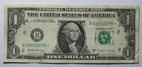 USA 1 $ Ersatz / Sternennote Serie 2017 A ,New York Buchstabe B -