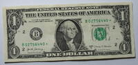 USA 1 $ Ersatz / Sternennote Serie 2017 A, New York, Buchstabe B -