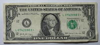 USA 1 $ Ersatz / Sternennote Serie 2017, San Franzisco, Kalifornien , Buchstabe L -
