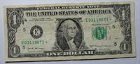 USA 1 $ Ersatz / Sternennote Serie 2017, Richmond Virginia Buchstabe E -