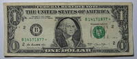 USA 1 $ Ersatz / Sternennote Serie 2013, New York, Buchstabe B -
