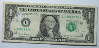USA 1 $ Ersatz / Sternennote Serie 2017 A, San Franzisco Kalifornien Buchstabe L -