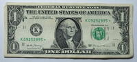 USA 1 $ Ersatz / Sternennote Serie 2017, Dallas Texas , Buchstabe K -