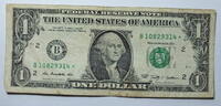 USA 1 $ Ersatz / Sternennote Serie 2009, New York, Buchstabe B -