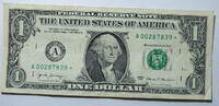 USA 1$ Ersatz / Sternennote Serie 2017, Boston Massacussetts Buchstabe A -