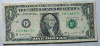 USA 1$ Ersatz / Sternennote Serie 2017, Atlanta Georgia , Buchstabe F -