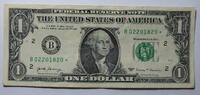 USA 1$ Ersatz / Sternennote Serie 2017, New York Buchstabe: B -