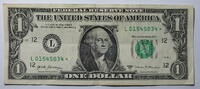 USA 1 $ Ersatz / Sternennote Serie 2017, San Franzisco Kalifornien Buchstabe L -