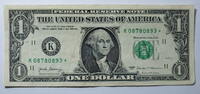 USA 1 $ Ersatz / Sternennote Serie 2017, Dallas Texas , Buchstabe K -