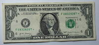 USA 1 $ Ersatz / Sternennote Serie 2017, Atlanta Georgia , Buchstabe F -