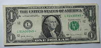 USA 1 $ Ersatz / Sternennote Serie 2017, San Franzisco, Kalifornien , Buchstabe L -