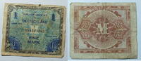 Deutschland 1 Mark Allierte Militärbehörde World Paper Money 192 b, KN 9 - stellig -