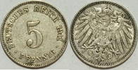 Kaiserreich 5 Pf 1911 J ss 1.17 US$ Tax included +  18.76 US$ shipping