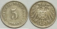 Kaiserreich 5 Pf 1911 F ss 1.17 US$ Tax included +  18.76 US$ shipping