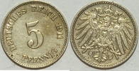 Kaiserreich 5 Pf 1911 J ss 1.17 US$ Tax included +  18.76 US$ shipping