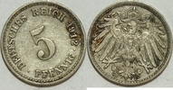 Kaiserreich 5 Pf 1912 F ss 1.17 US$ Tax included +  18.76 US$ shipping
