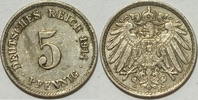 Kaiserreich 5 Pf 1914 F ss 1.17 US$ Tax included +  18.76 US$ shipping