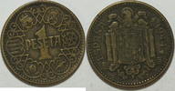 Spanien 1 Pesetas 1944 ss 2.35 US$ Tax included +  18.76 US$ shipping