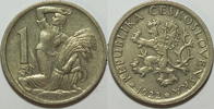 Tschechoslowalei 1 Krone 1922 vz 8.21 US$ Tax included +  18.76 US$ shipping