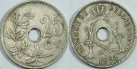 Belgien 25 Centimes 1921 ss 5.28 US$ Tax included +  18.76 US$ shipping