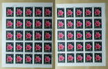 Ungarn 50 x 2 Forint Rosen Nr. 3573 Grossbogen zu 50 x 2 Forint Bogen gefaltet -