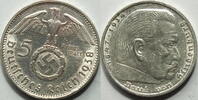 3. Reich 5 RM 1938 E ss-vz 26.40 US$ Tax included +  18.76 US$ shipping