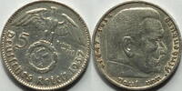 3. Reich 5 RM 1937 J ss-vz 26.40 US$ Tax included +  18.76 US$ shipping