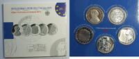 5 x 10 € 2012 Deutschland Komplette Jahresausgabe der 10 € Stücke in Silber PP