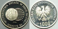 Polen 1000 Zloty Fußball Weltmeisterschaft 1986 -