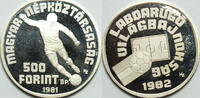 500 Forint 1982 Ungarn Fußball Weltmeisterschaft 1982 PP  gekapselt mit Zertifikat