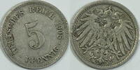 Kaiserreich 5 Pfennig 1908 A ss 1.17 US$ Tax included +  18.76 US$ shipping